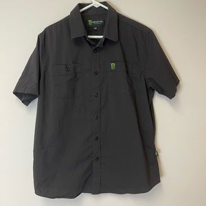 Monster Energy Mens Button Down Shirt Size Large